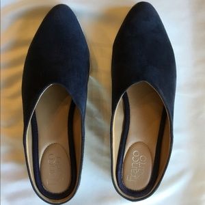 Franco Sarto Navy Suede Mules